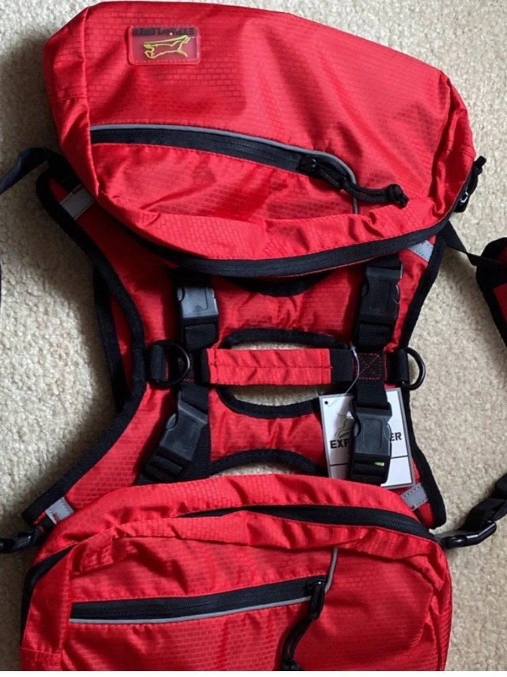 Red Reflective Dog Harness with Front and Back Handles
